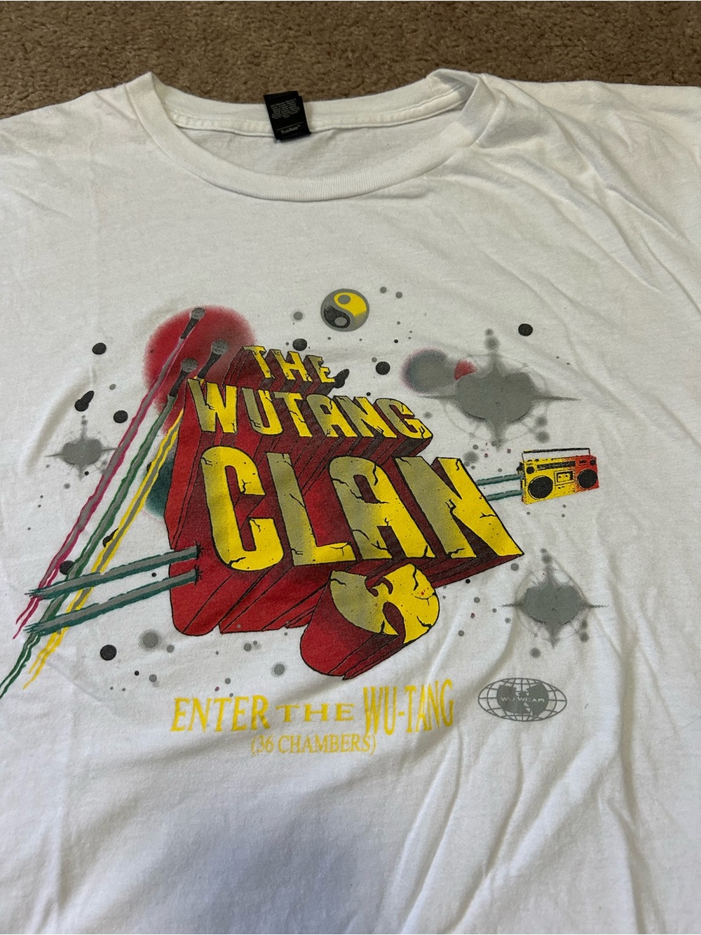 Wu-Tang Clan White Graphic Short Sleeve Tee - Enter the Wu-Tang Artwork